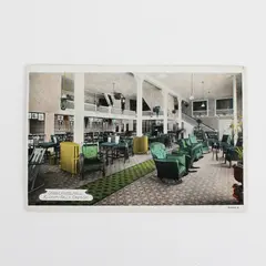 Vintage Lobby Hotel Hall Klamath Falls Oregon Color Postcard