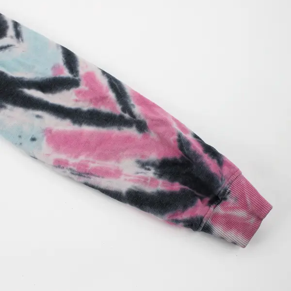 Rue21 Pink Blue and Gray Tie-Dye Cropped Hoodie Women's Small