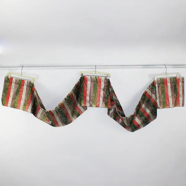 Lot Of 4 Unbranded Matching Multicolor Asian Style Cafe/Tier Curtains 124" x 14"