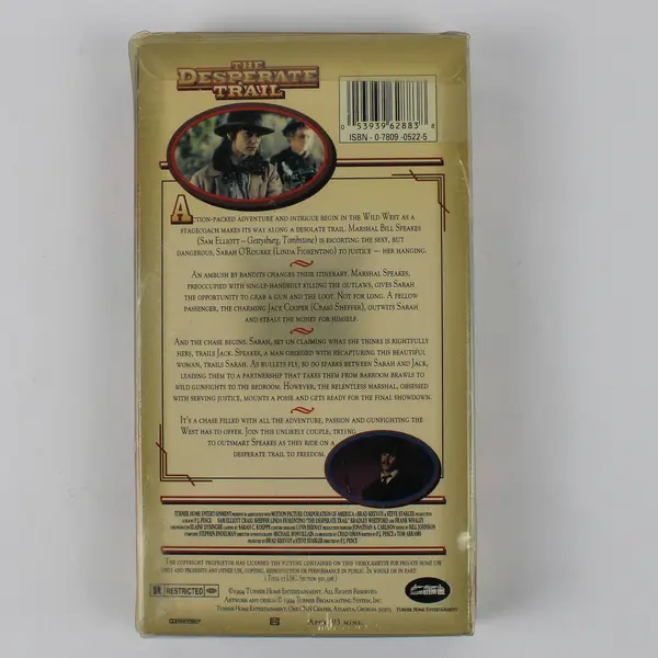 VHS Tape The Desperate Trail Starring Sam Elliott 1994 Previous Rental