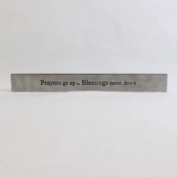 Unbranded "Prayers go up, Blessings Come Down" Silver Metal Sign/Plaque Decor