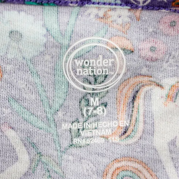 Wonder Nation Fantasy Unicorn Print Long-Sleeved Dress Girls' Medium 7-8