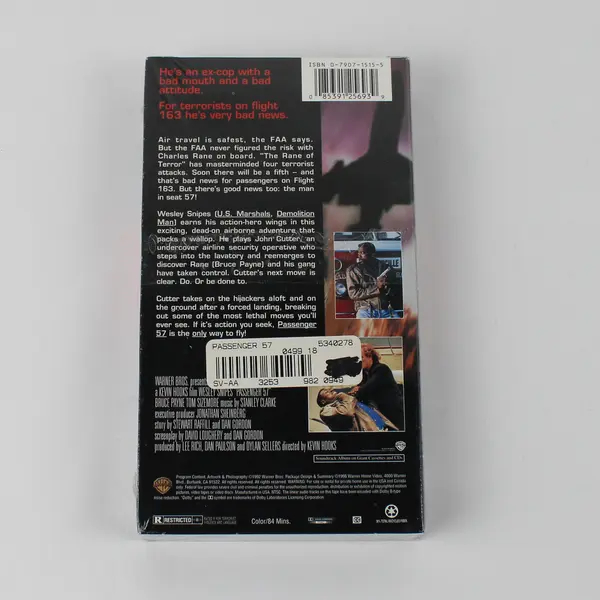 VHS Tape Wesley Snipes in Passenger 57 1992 New Factory Sealed Warner Bros