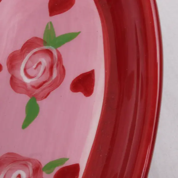 Holiday Home Red/Pink Valentine Hearts Ceramic Decorative Serving Tray