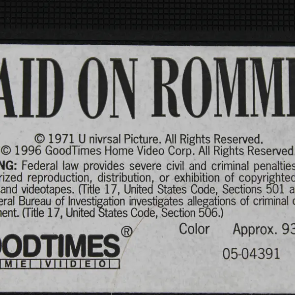 VHS Tape Raid on Rommel Starring Richard Burton Released on Tape 1996 Good