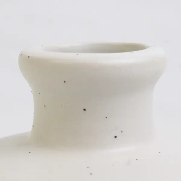 Unbranded White/Beige Round Ceramic Vase 3.25" Tall 3.5" Diameter