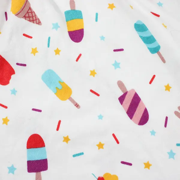 Wonder Nation Summer Ice Cream Print White Sleeveless Dress Girls' Medium 7-8