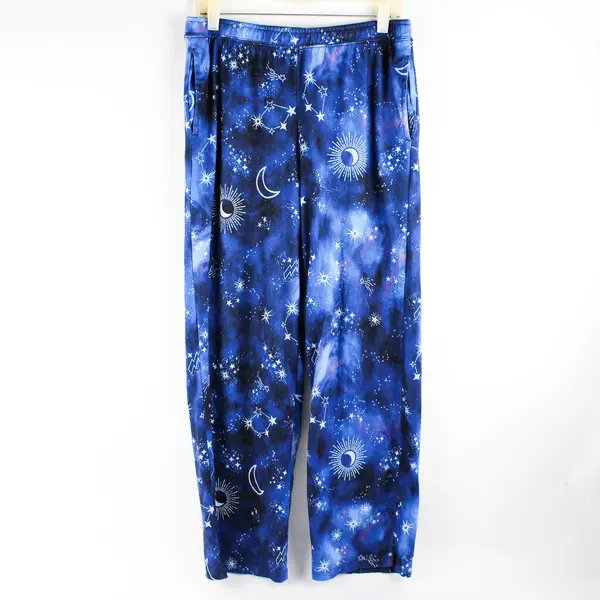 Briefly Stated Blue Celestial Star Print Pajama Pants Women's Medium 8/10