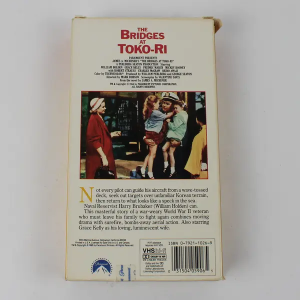 The Bridges at Toko-Ri VHS Tape 1954 Starring William Holden Grace Kelly