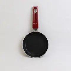 Unbranded Red/Black Metal Round Mini Fry Pan 9.75" Long 5" Wide