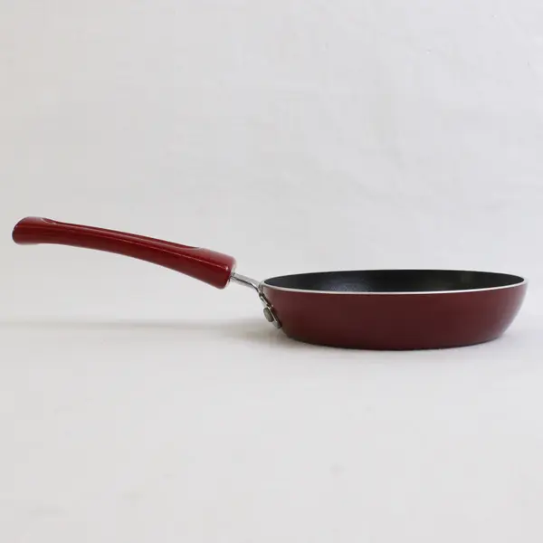 Unbranded Red/Black Metal Round Mini Fry Pan 9.75" Long 5" Wide