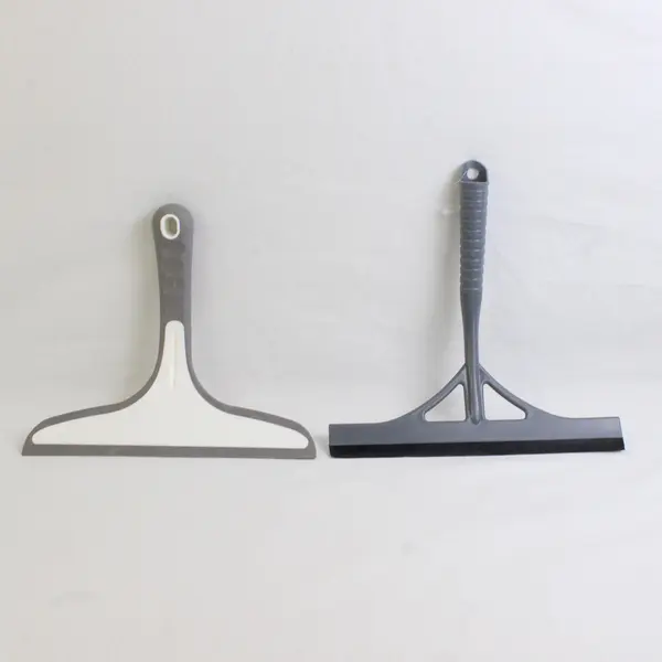 Lot Of 2 Unbranded Gray Plastic Shower Squeegee Cleaning Utensils