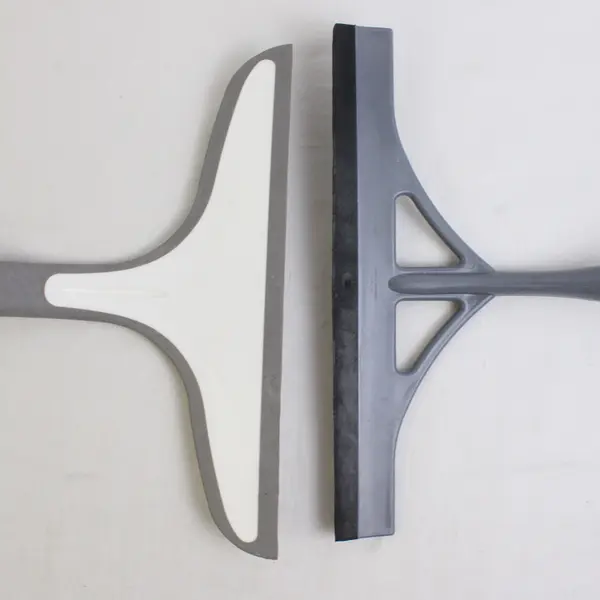 Lot Of 2 Unbranded Gray Plastic Shower Squeegee Cleaning Utensils