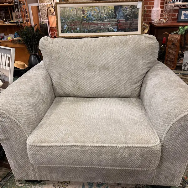 Ashley Furniture Gray Chair And A Half With Ottoman- Local Pickup Only