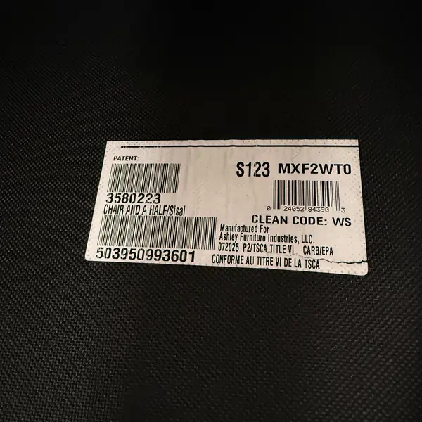 Ashley Furniture Gray Chair And A Half With Ottoman- Local Pickup Only