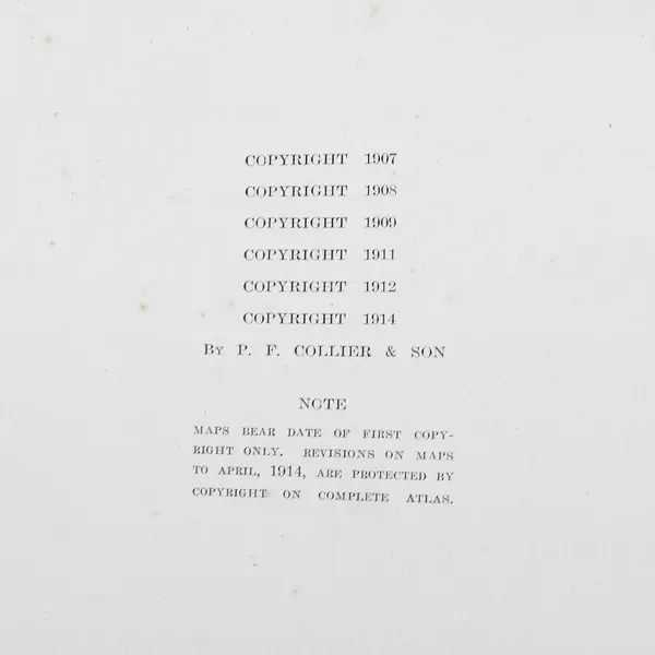  The New Encyclopedic Atlas And Gazetteer Of The World P.F Collier & Son 1914