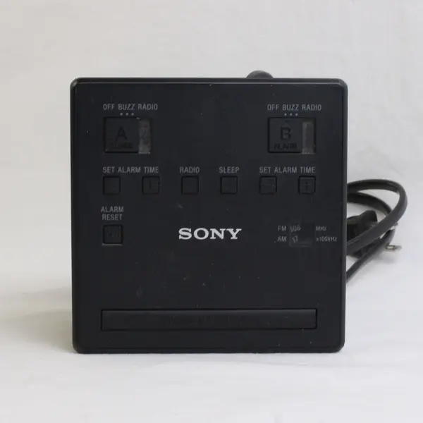 Sony Black Mirror Alarm Clock Radio Power Backup Model ICF-C1T (Tested Works)
