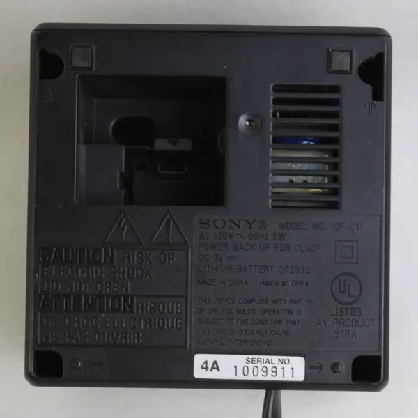 Sony Black Mirror Alarm Clock Radio Power Backup Model ICF-C1T (Tested Works)