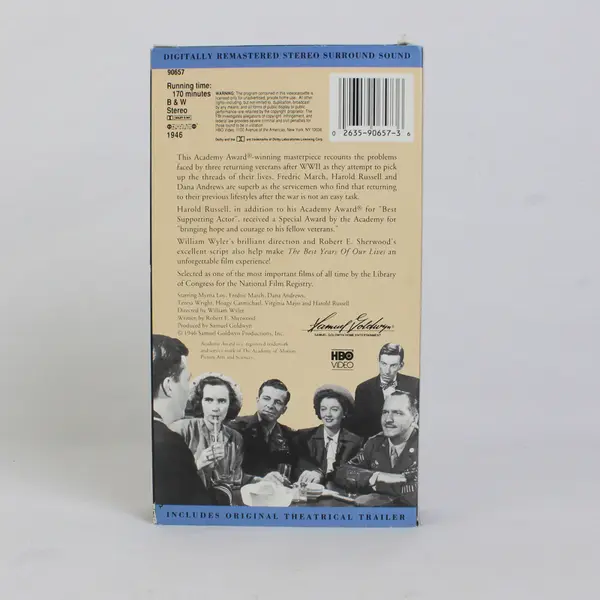 Vintage B&W VHS The Best Years of Our Lives Myrna Loy Fredric March 1946