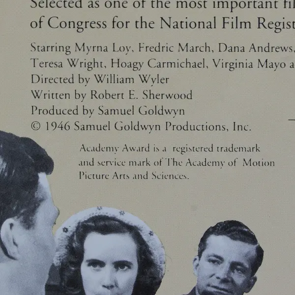 Vintage B&W VHS The Best Years of Our Lives Myrna Loy Fredric March 1946