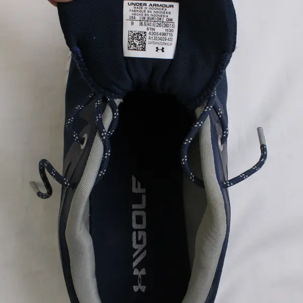 Under Armour Navy Blue Floral Charged Breathe Spikeless Golf Shoes Womens Size 9