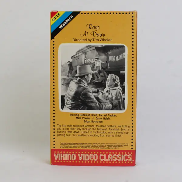VHS Color Rage at Dawn 1955 Western Randolph Scott Forrest Tucker 