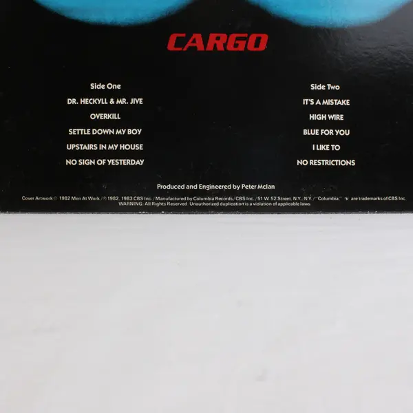 Cargo Men At Work  12" Vinyl Record