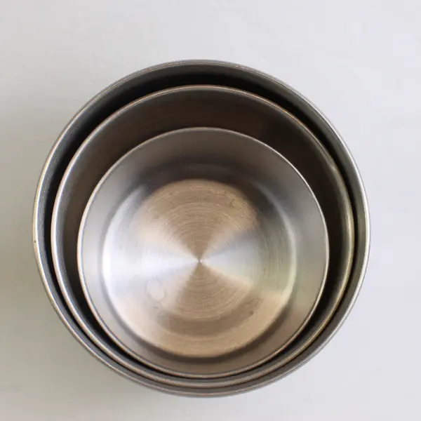 Lot Of 3 Unbranded Matching Stainless Steel Canisters With Matching Clear Lids