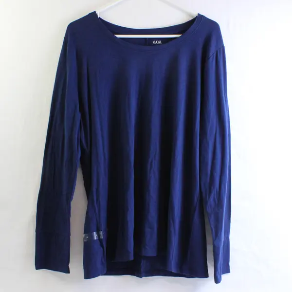 NWT A New Approach Navy Blue Boat Neck Long-Sleeved T-Shirt Women's XL