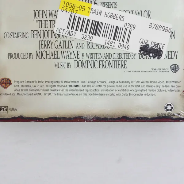 Vintage 1973 VHS The Train Robbers Starring John Wayne Ann-Margret Sealed New