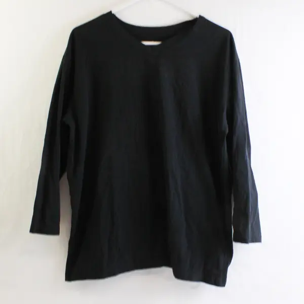 Garland Black 3/4-Sleeve V-Neck T-Shirt Women's XL