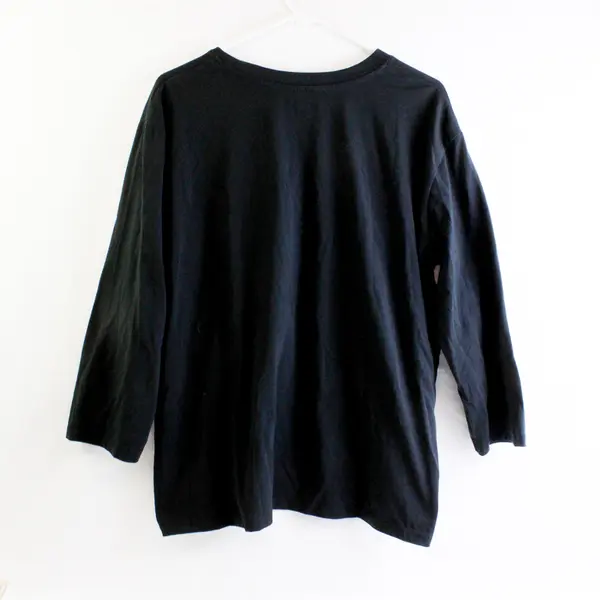 Garland Black 3/4-Sleeve V-Neck T-Shirt Women's XL