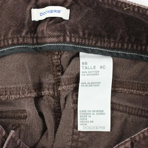 Women's Dockers Dark Brown Corduroy Pants Size 8S