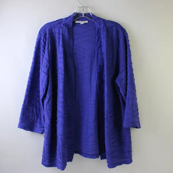 JM Collection Purple Open-Front 3/4-Sleeve Cardigan Women's XL