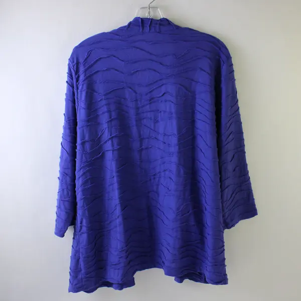 JM Collection Purple Open-Front 3/4-Sleeve Cardigan Women's XL