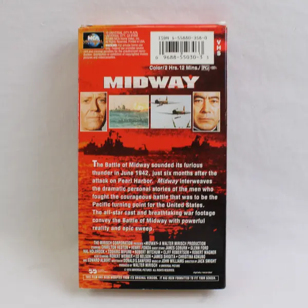 Vintage 1976 VHS Midway Starring Charlton Heston Henry Fonda Good Condition