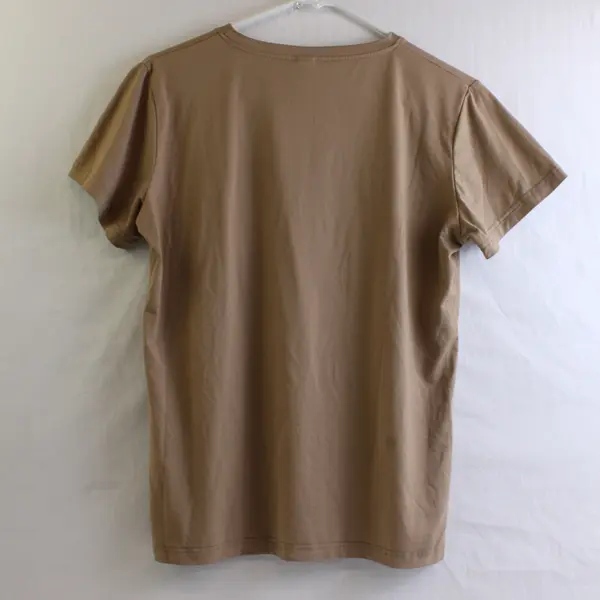 Romwe Brown Crew Neck Chubbee Graphic T-Shirt Women's Medium