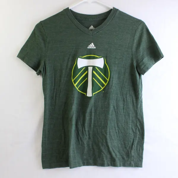 Adidas Portland Timbers Green V-Neck T-Shirt Women's Size Large