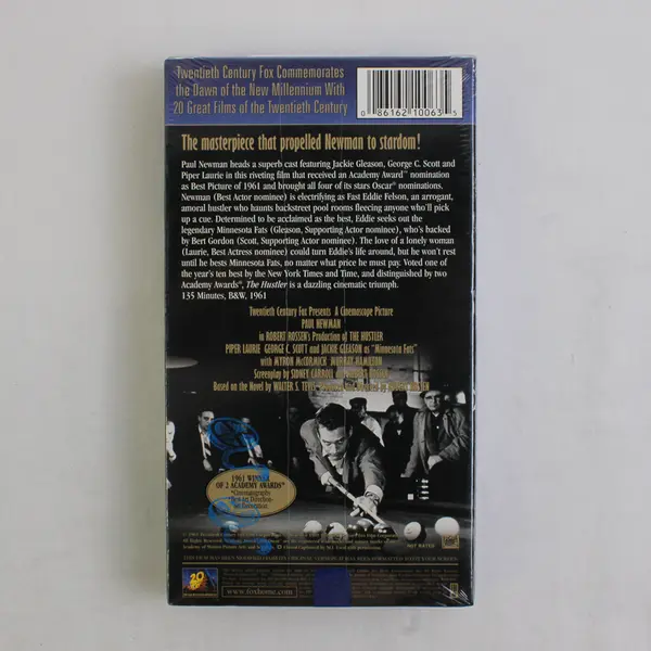 Vintage VHS The Hustler 1961 Starring Paul Newman Jackie Gleason B&W New Sealed