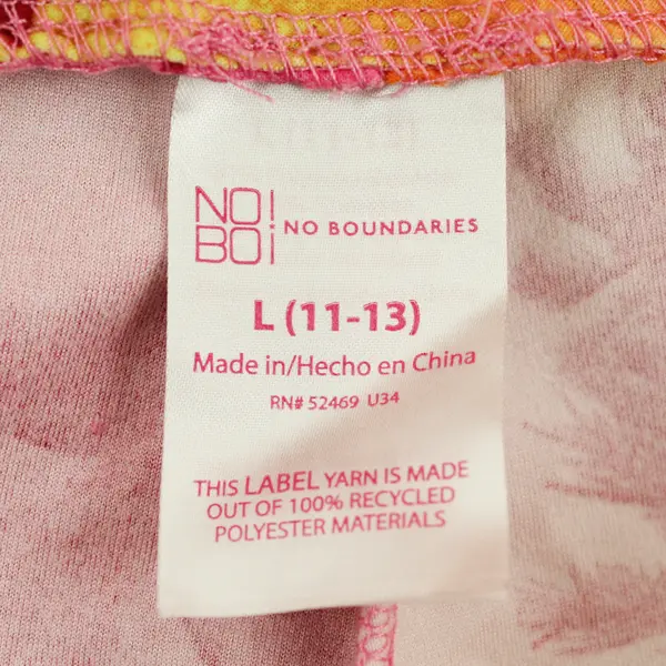 No Boundaries Pink Orange & Yellow Beach-Themed Leggings Juniors Large 11-13