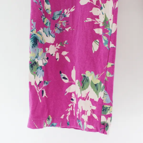 Liz Claiborne Purple and Green Floral Print Pajama Capris Women's Small