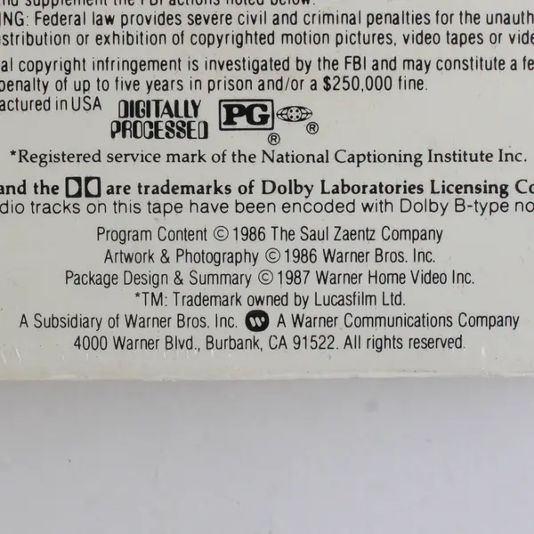 Vintage 1986 Film on VHS The Mosquito Coast Harrison Ford Helen Mirren Good