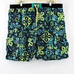 Green and Blue Patterned Swim Trunks Men's Size 36
