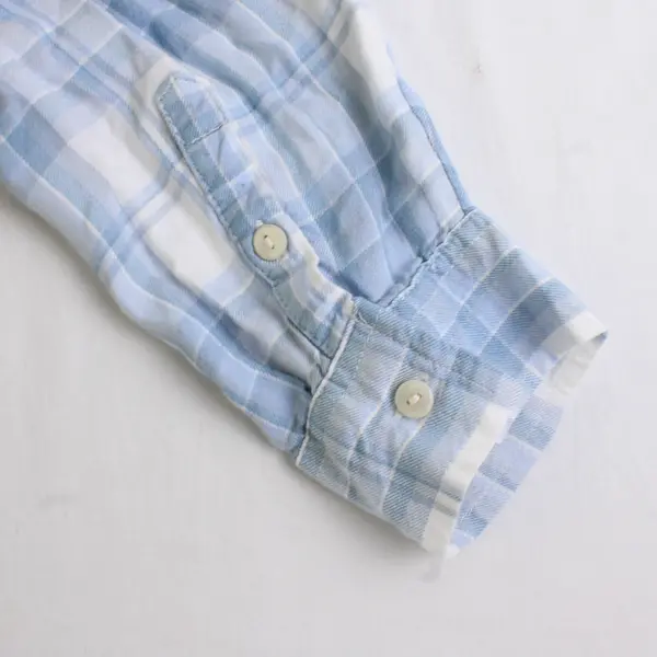Time And Tru Light Blue and White Plaid Button-Up Women's XXL 20