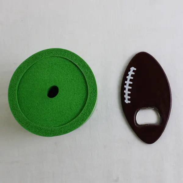  Seattle Seahawks Green Foam Cup Holder and Football-Shaped Bottle Opener