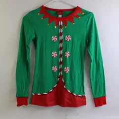 Wondershop Christmas Elf Long-Sleeved Pajama Top Women's XS