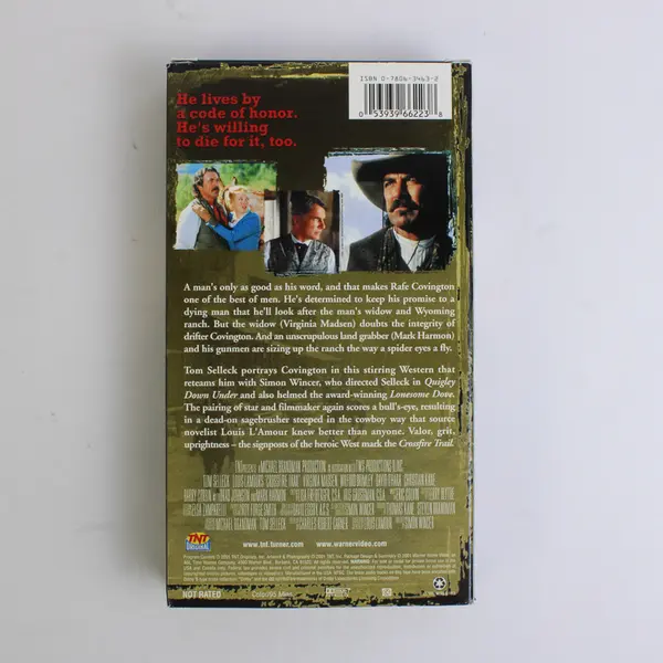 VHS Tape Louis L'Amour's Crossfire Trail Tom Selleck 2001 Warner Home Video Good