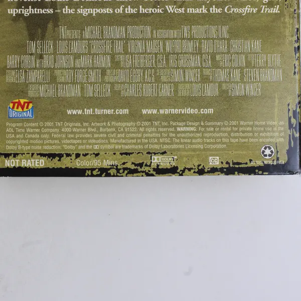 VHS Tape Louis L'Amour's Crossfire Trail Tom Selleck 2001 Warner Home Video Good