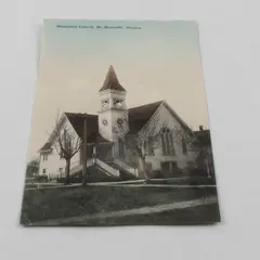 Vintage Methodist Church McMinnville Oregon Colorized Litho Postcard 1910s