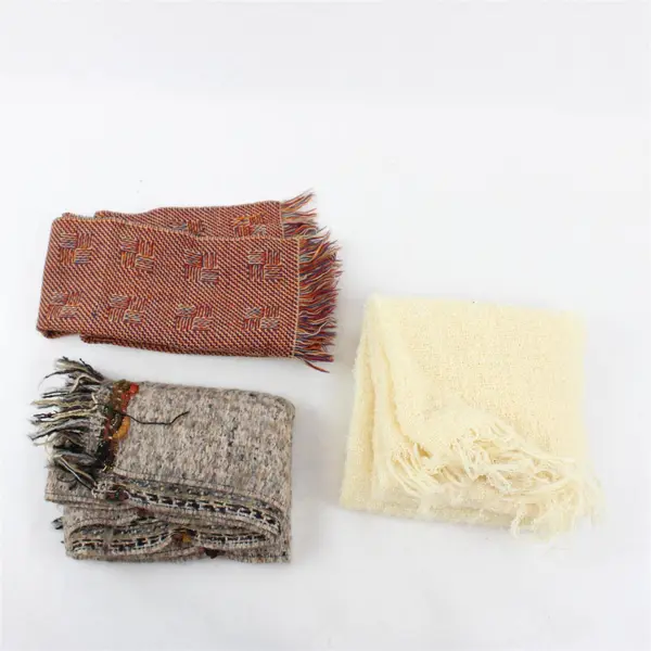 Lot of 3 Women's Fringed Knit Rectangle Scarves